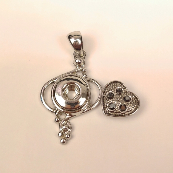 NEW Silver 12mm Mini Snap Pendant Magnolia & Vine - Picture 2 of 7